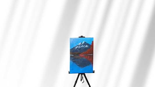 Majestic Mountain Reflection Hand-Painted Canvas