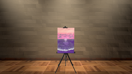 Ethereal Sea Glow: Hand-Painted Canvas
