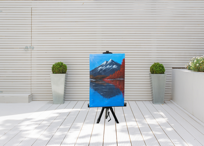 Majestic Mountain Reflection Hand-Painted Canvas