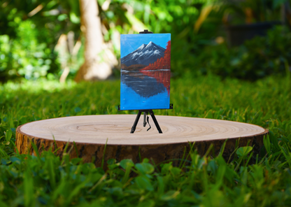 Majestic Mountain Reflection Hand-Painted Canvas