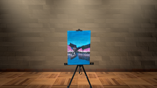 🌸 Oriental Blossom Serenity Hand-Painted Canvas