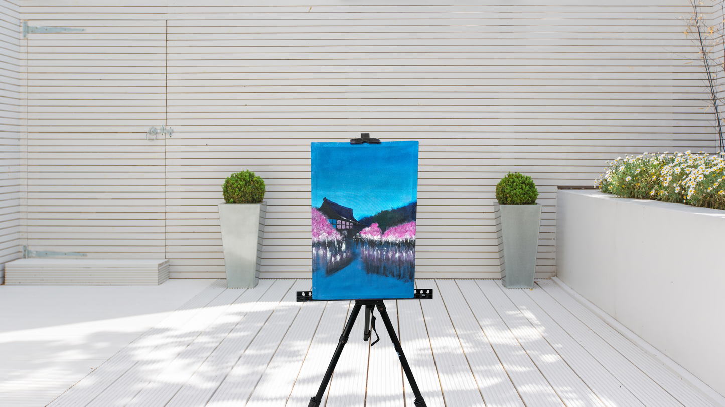 🌸 Oriental Blossom Serenity Hand-Painted Canvas