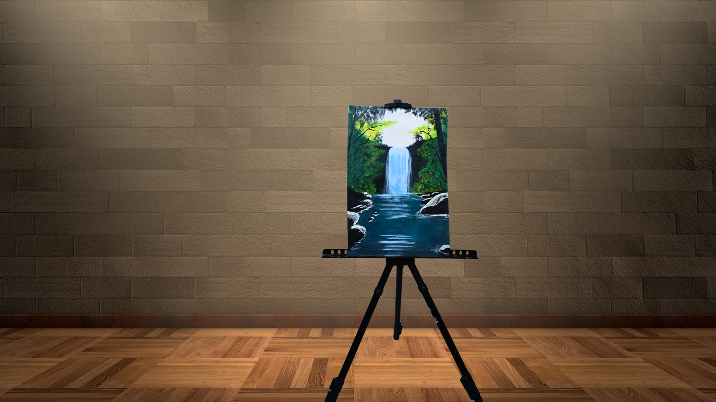 Hidden Rainforest Majesty: Hand-Painted Canvas