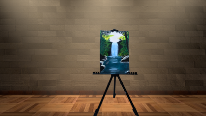 Hidden Rainforest Majesty: Hand-Painted Canvas