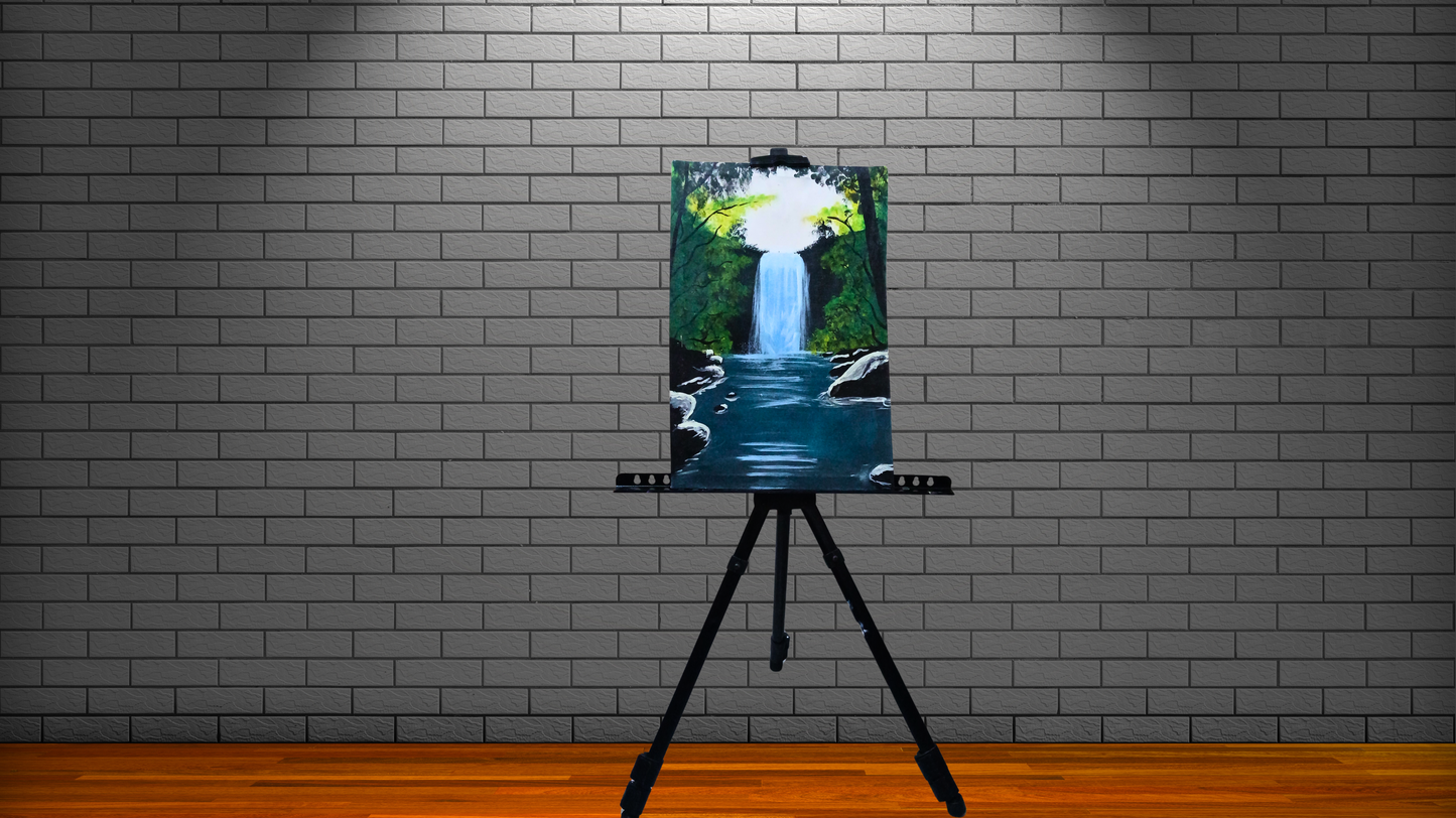 Hidden Rainforest Majesty: Hand-Painted Canvas