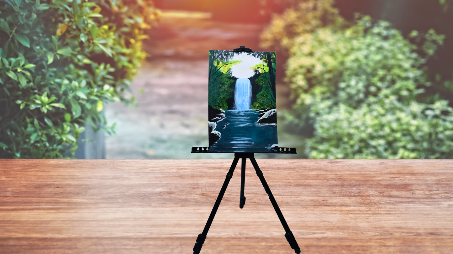 Hidden Rainforest Majesty: Hand-Painted Canvas