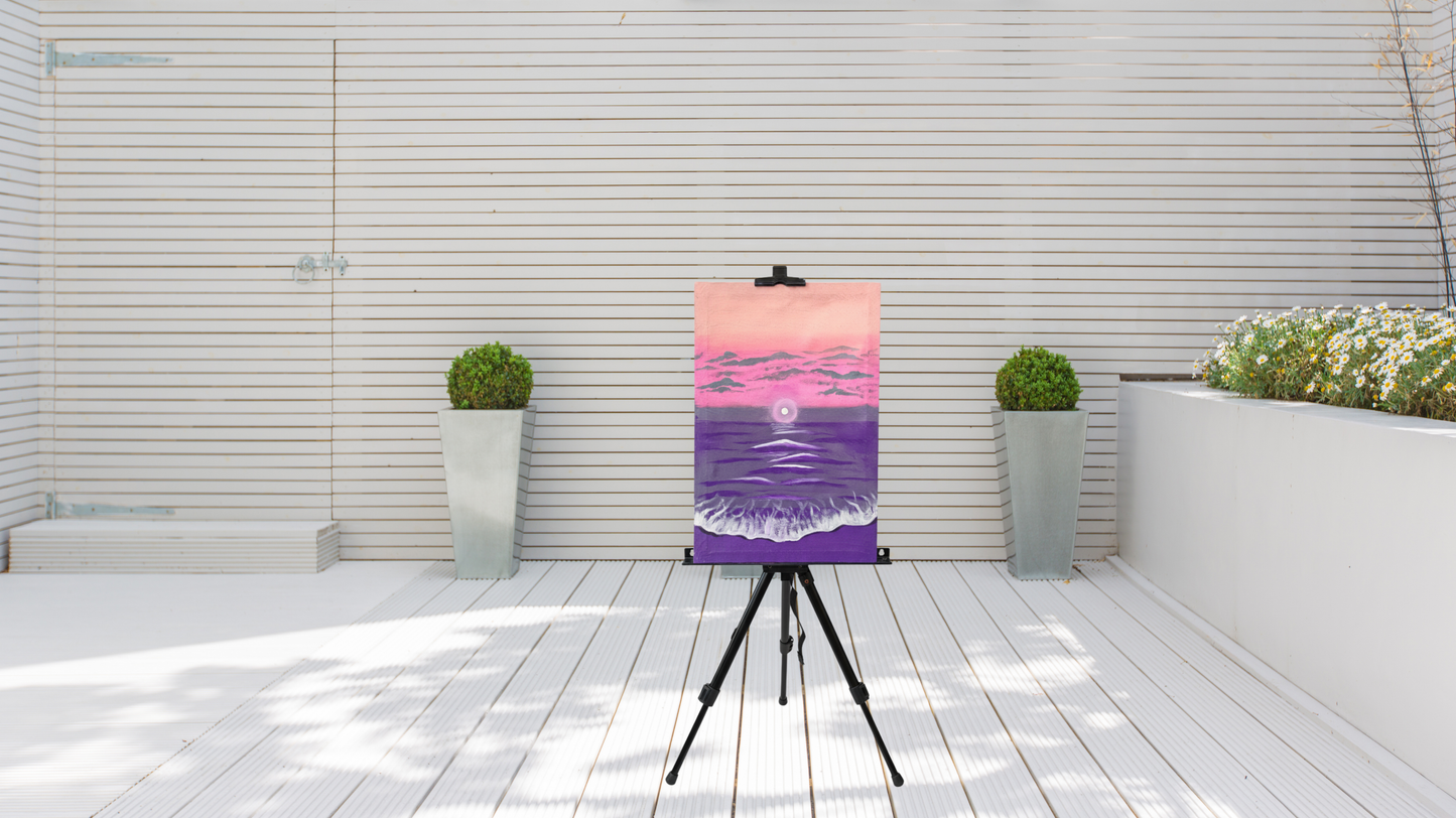 Ethereal Sea Glow: Hand-Painted Canvas
