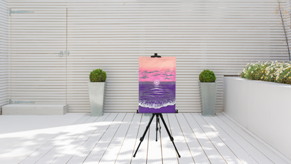 Ethereal Sea Glow: Hand-Painted Canvas