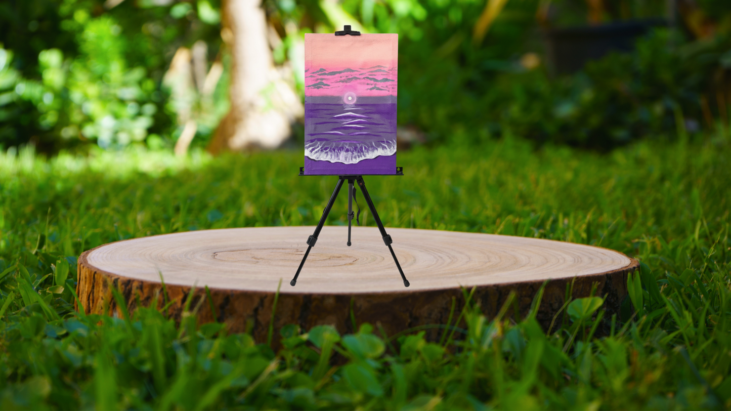 Ethereal Sea Glow: Hand-Painted Canvas