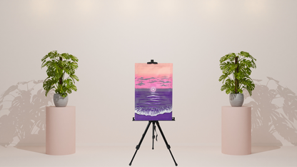 Ethereal Sea Glow: Hand-Painted Canvas